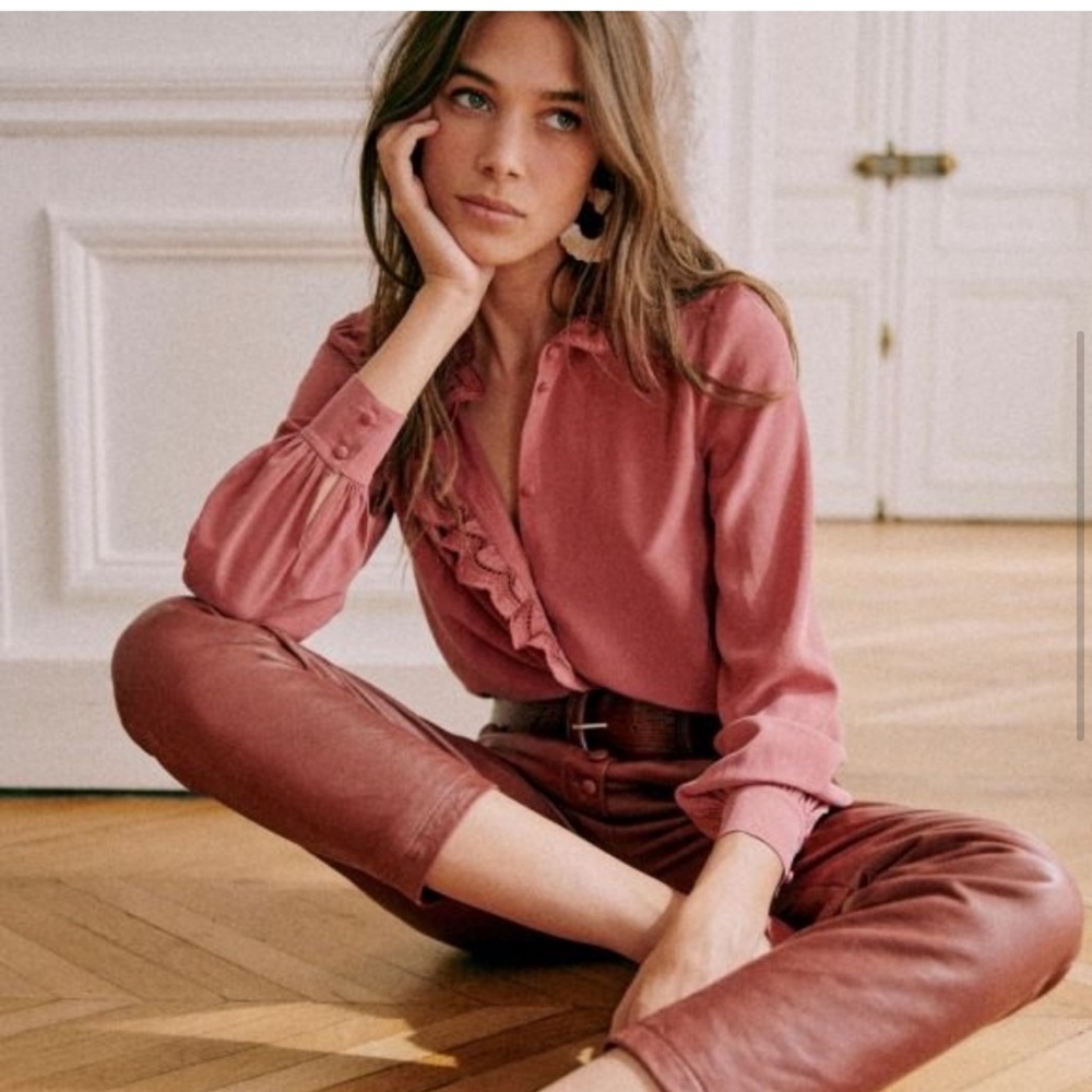 Sézane Chloe Blouse – Rosewood, Size 34 (US 2/XS) - Picture 4 of 13